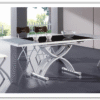 ESF Italia Alouette Extendable Rectangular Glass Top Dining Table