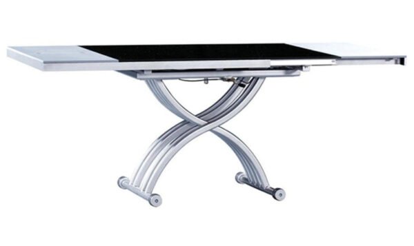 ESF Italia Alouette Extendable Rectangular Glass Top Dining Table - Image 2