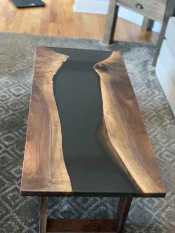 Black Walnut Epoxy River Coffee Table - Image 3