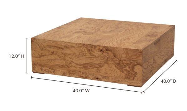 NASH COFFEE TABLE- HONEY BROWN BURL - Image 10